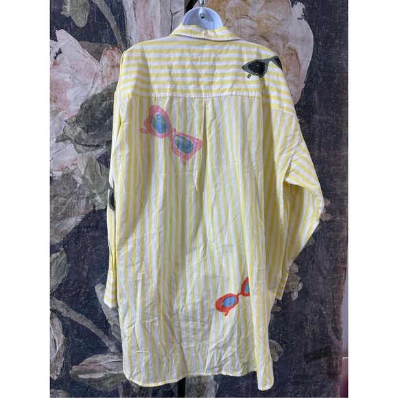 Anthropologie The Bennet Buttondown Shirt by Maeve: Novelty Edition Size XL - Picture 9 of 10